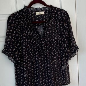 NATURAL LIFE Black Floral Blouse